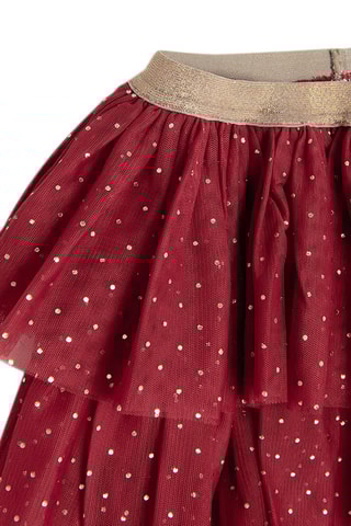 Saia com folhos - Vermelho