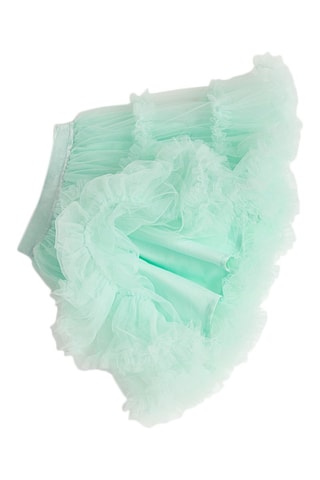 Saia com folhos - Verde-água