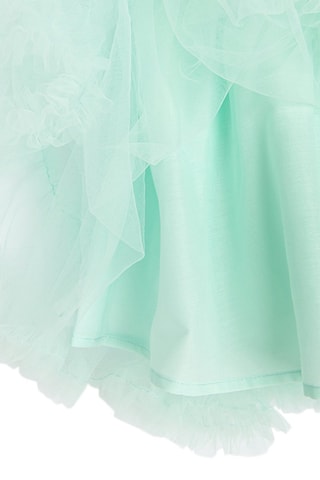 Saia com folhos - Verde-água