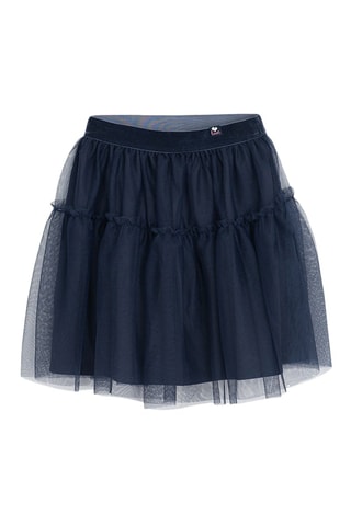 Saia com folhos - Azul-marinho