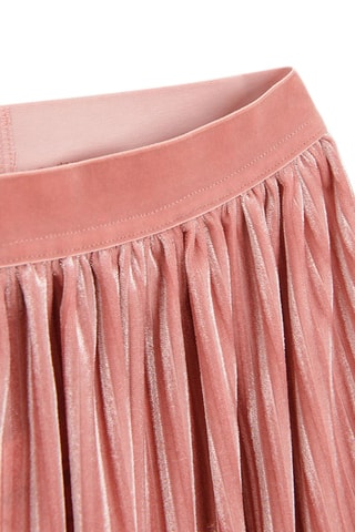 Saia plissada em veludo - Rosa-velho