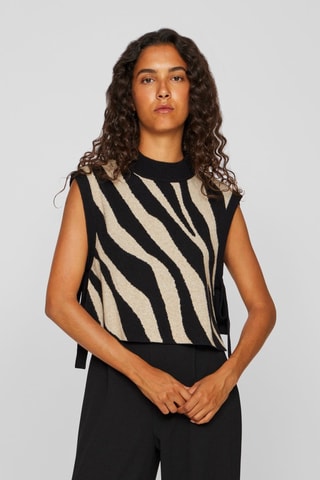 Camisola sem mangas - Preto e cru - Vila