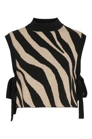 Camisola sem mangas - Preto e cru - Vila