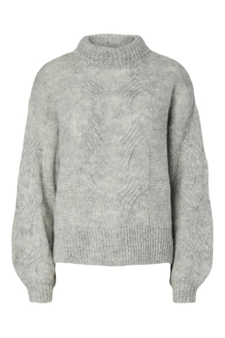 Jersey de lana y alpaca - Gris claro jaspeado - Yas