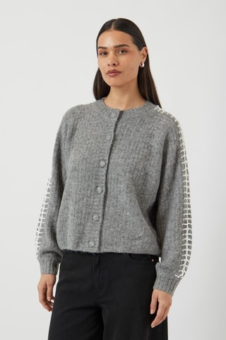 Cárdigan - Gris oscuro jaspeado - Yas