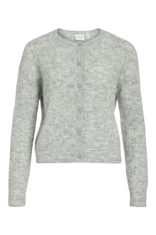 Cárdigan de lana y alpaca - Gris claro jaspeado - Vila