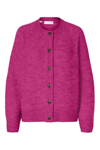 Cárdigan loose de lana - Rosa - Selected Women