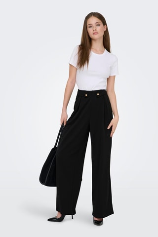 Pantalón wide leg de tiro alto - Negro