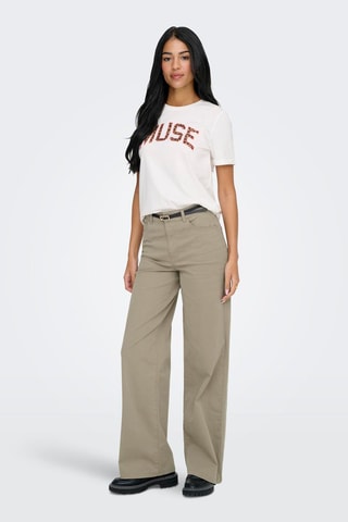 Pantalón wide leg de tiro alto - Verde claro