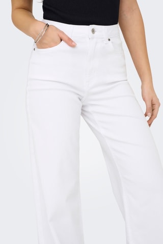 Pantalón de tiro alto de algodón orgánico - Blanco