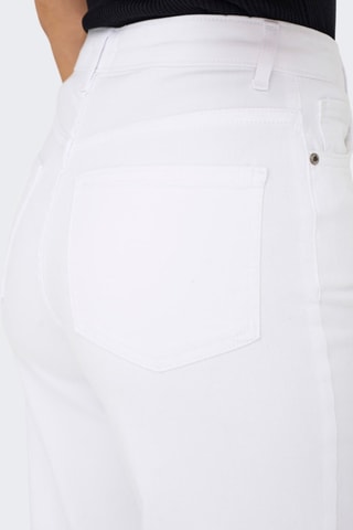 Pantalón de tiro alto de algodón orgánico - Blanco