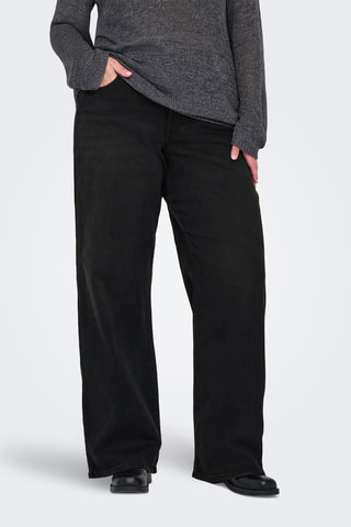 Vaquero wide leg de tiro alto - Negro