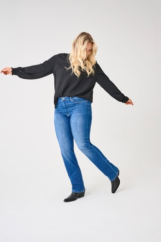 Vaquero slim fit de tiro alto - Azul claro