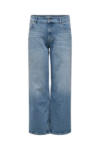 Pantalón wide leg de algodón orgánico de tiro alto - Azul