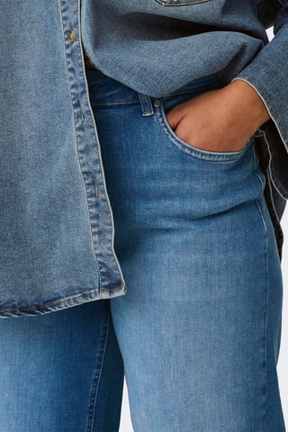 Pantalón wide leg de algodón orgánico de tiro alto - Azul claro