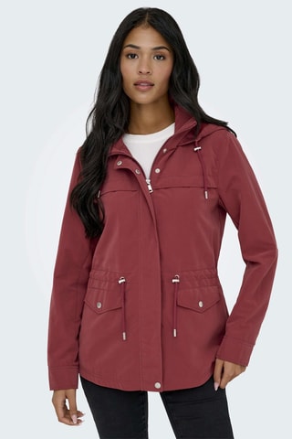 Parka con capucha - Rojo