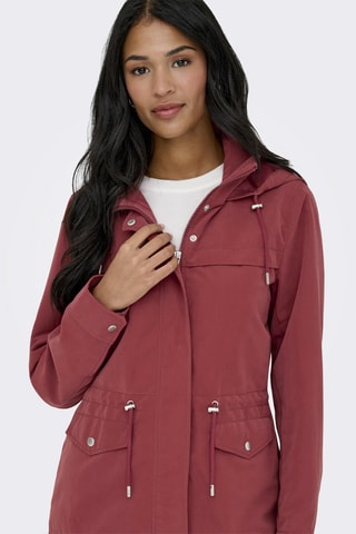 Parka con capucha - Rojo