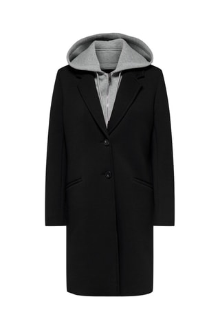 Abrigo con capucha - Negro