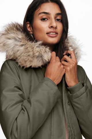 Parka con capucha - Caqui