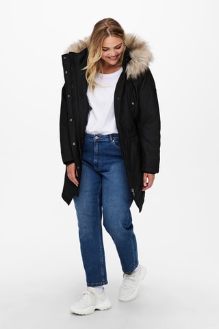 Parka con capucha - Negro