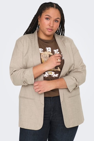 Chaqueta con cuello chal - Beige