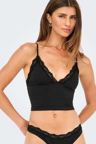 Crop top de algodón orgánico - Negro