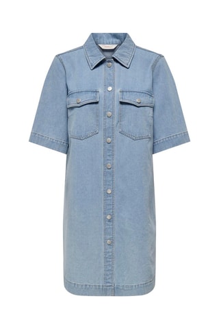 Vestido camisero vaquero - Celeste