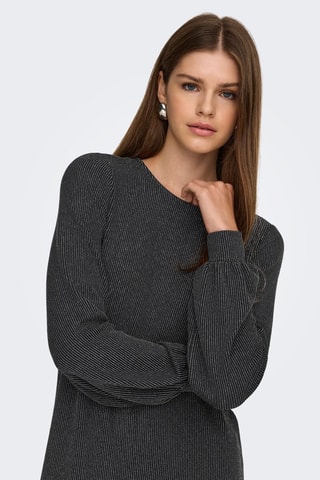 Vestido recto - Plateado y negro