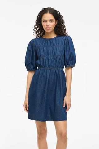 Vestido evasé vaquero - Azul marino - Vila