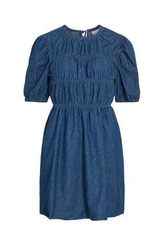 Vestido evasé vaquero - Azul marino - Vila