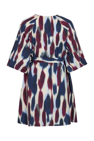 Vestido evasé - Azul marino y burdeos - Vila