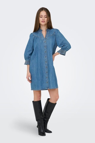 Vestido camisero vaquero - Azul marino