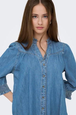 Vestido camisero vaquero - Azul marino