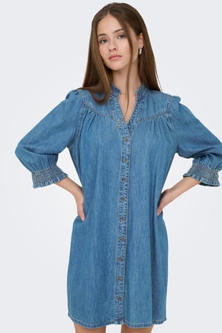 Vestido camisero vaquero - Azul marino