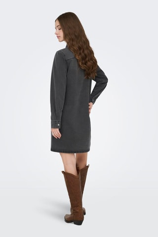 Vestido camisero vaquero - Negro