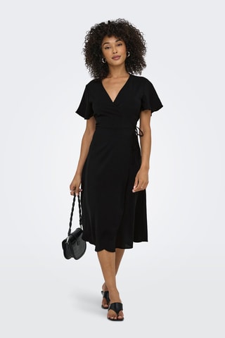 Vestido midi regular fit - Negro