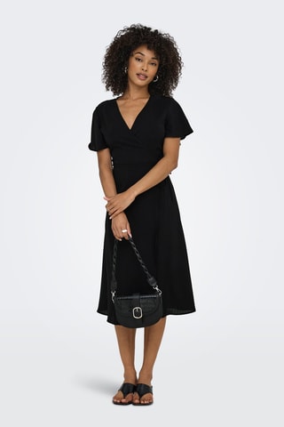 Vestido midi regular fit - Negro