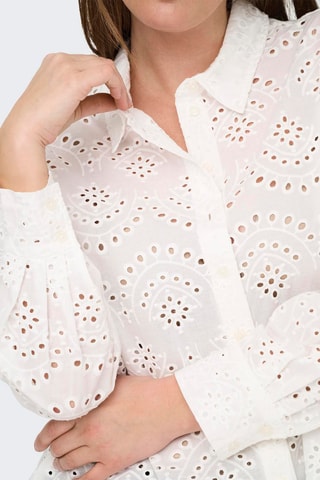 Camisa con bordado inglés - Blanco