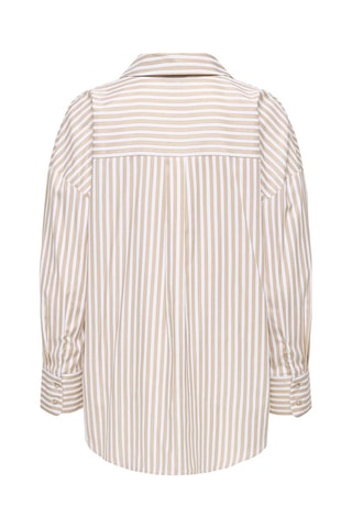 Camisa regular fit - Beige y blanco