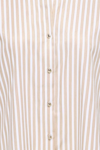 Camisa regular fit - Beige y blanco