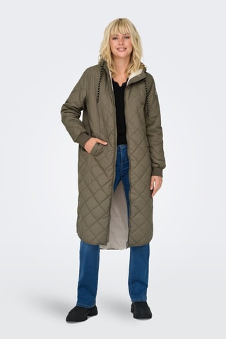 Anorak largo con capucha - Caqui