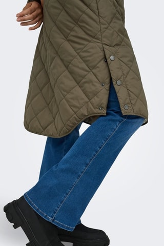 Anorak largo con capucha - Caqui