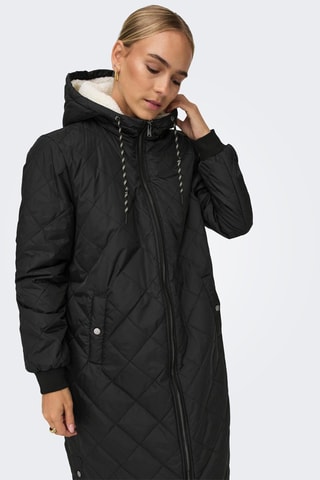Anorak largo con capucha - Negro