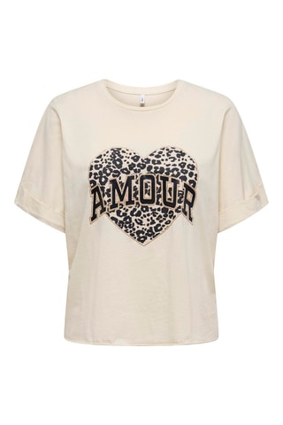 Camiseta regular fit de algodón orgánico - Beige