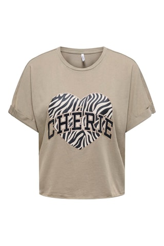 Camiseta regular fit de algodón orgánico - Beige