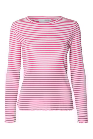 Camiseta regular fit de algodón orgánico - Rosa - Selected Women