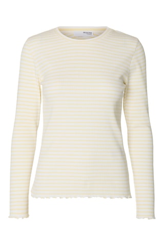 Camiseta regular fit de algodón orgánico - Amarillo pastel - Selected Women