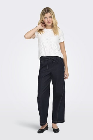 Camiseta con bordado inglés - Crudo