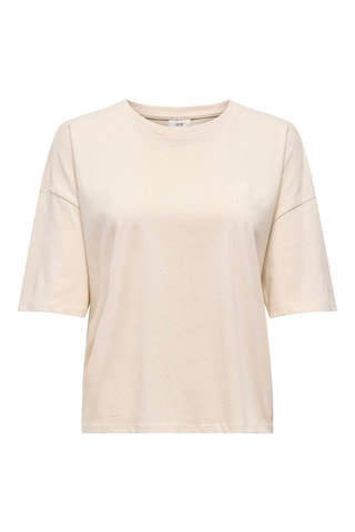 Camiseta oversize - Beige claro