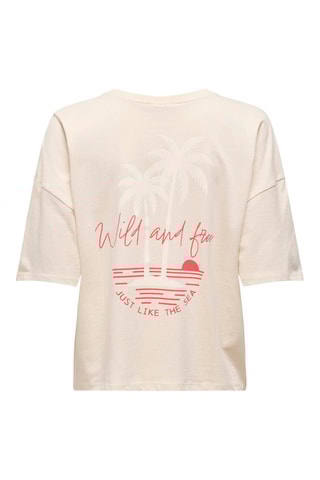 Camiseta oversize - Beige claro